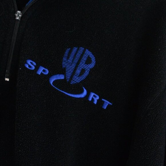 VTG '97 Warner Brothers Studio Store Navy Blue Wb Sport Half Sip Fleece Sweater - Picture 9 of 13